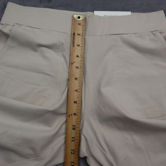 Croft Barrow Shorts Womens S Beige Sweat Mid Rise Pocket Stretch Pull On - Picture 4 of 16